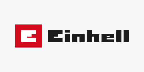 Einhell logo: a red square with a white stylized ‘E’ on the left, next to the black ‘Einhell’ lettering on a white background.